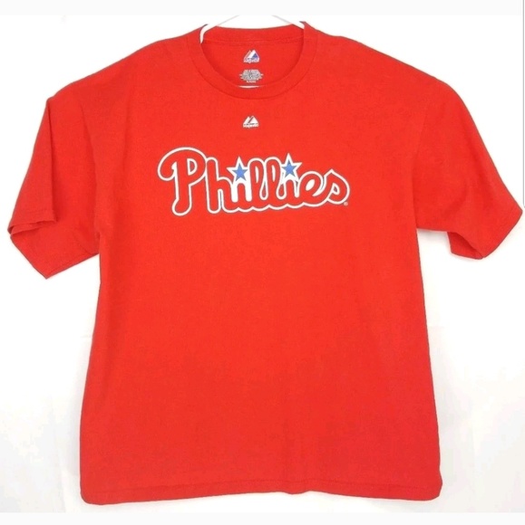 Majestic Other - Men's XL Majestic Phillies Shirt Red Orange (K)